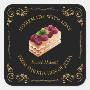Vintage Homemade Sweet Cake Square Label