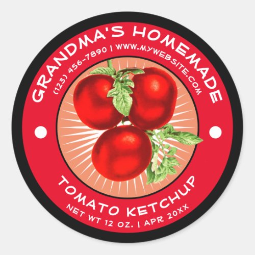 Vintage Homemade Tomato Ketchup Label Template