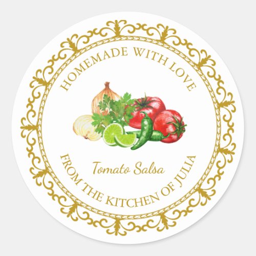 Vintage Homemade Tomato Salsa Label l White