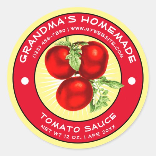 Vintage Homemade Tomato Sauce Label Template