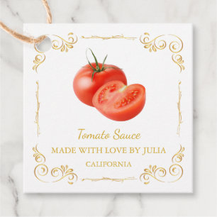 Vintage Homemade Tomato Sauce Square Hang Tag