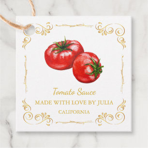 Vintage Homemade Tomato Sauce Square Hang Tag