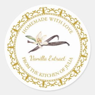 Vintage Homemade Vanilla Extract Label l White