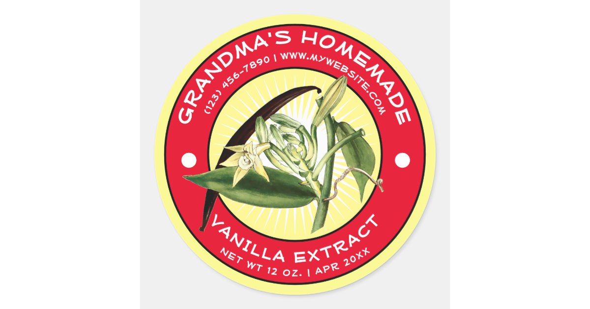 Vintage Homemade Vanilla Extract Label Template | Zazzle.com