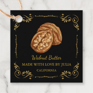 Vintage Homemade Walnut Butter Square Hang Tag