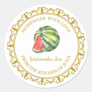 Vintage Homemade Watermelon Jam Label l White