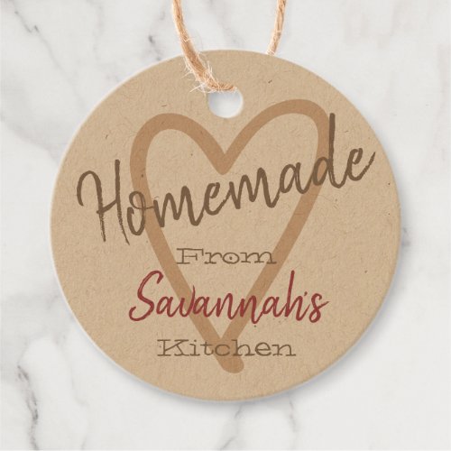 Vintage Homemade with Love Kitchen Kraft Paper Favor Tags