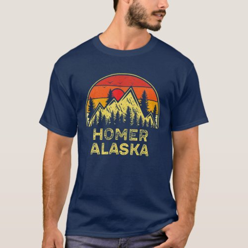 Vintage Homer Alaska AK Mountains Outdoor Hiking S T_Shirt