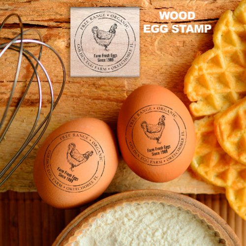 Vintage Homesteading Personalized Egg  Rubber Stamp