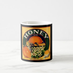 Vintage honey and oranges advertisement label coffee mug