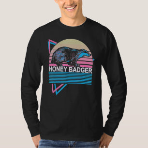 Vintage Honey Badger Retro Vaporwave 80s 90s T-Shirt
