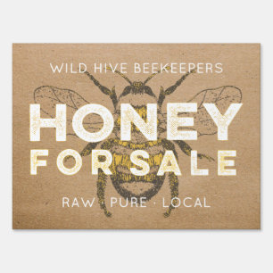 Vintage Honey Bee Beekeeper Small Business Sign