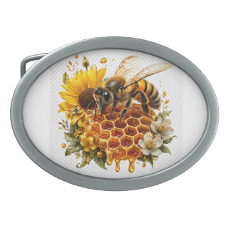 Vintage Honey Bee Botanical Throw Pillow Belt Buckle
