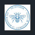 Vintage Honey Bee Custom Name Return Address Self-inking Stamp<br><div class="desc">Personalized return address rubber stamp for your holiday mailing. Vintage and classic design to add some personal touch to your mail and package. Customize the text with your name,  address and contact. Use the Design Tool to further edit the font type,  font size and letter spacing.</div>