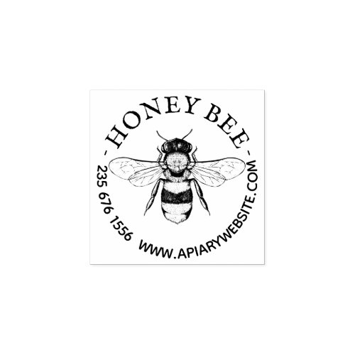 Vintage Honey Bee Farm Rubber Stamp