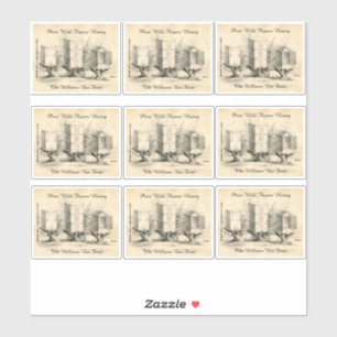 Vintage Honey Bee Hives Sticker