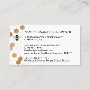 Vintage Honey Bee Honeycomb Apiary Printed Business Card