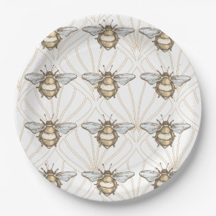 Vintage Honey Bee Paper Plates