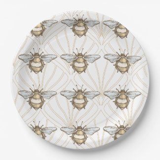 Vintage Honey Bee Paper Plates