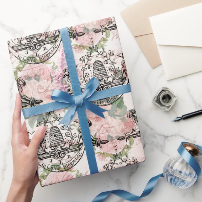 Vintage Honey Bee Pattern  Wrapping Paper (Gifting)