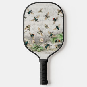 Vintage Honey Bee Queen Bee Entomology Botanical Pickleball Paddle