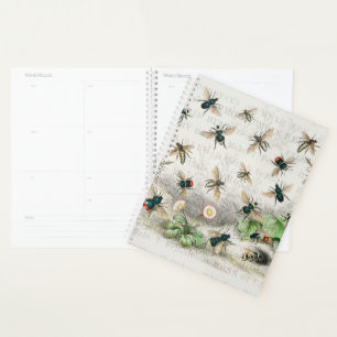 Vintage Honey Bee Queen Bee Entomology Botanical Planner