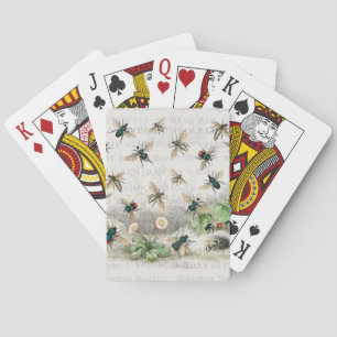 Vintage Honey Bee Queen Bee Entomology Botanical Poker Cards