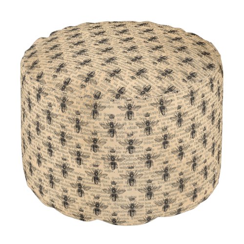 Vintage Honey Bee Series Design 4 Pouf