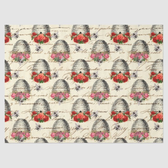 Vintage Honey Bee Series Design 8 Tissue Paper (Front)