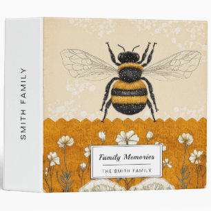 Vintage Honey Bee Wildflower Garden (10) 3 Ring Binder