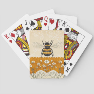 Vintage Honey Bee Wildflower Garden (10) Poker Cards