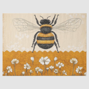 Vintage Honey Bee Wildflower Garden (10) Tissue Paper
