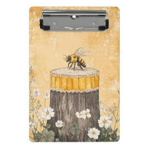 Vintage Honey Bee Wildflower Garden (1) Mini Clipboard