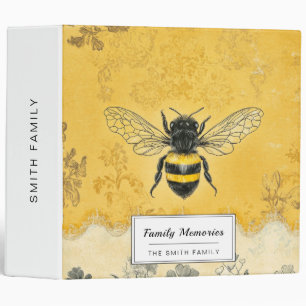 Vintage Honey Bee Wildflower Garden (2) 3 Ring Binder