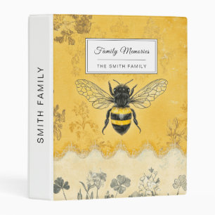Vintage Honey Bee Wildflower Garden (2) Mini Binder