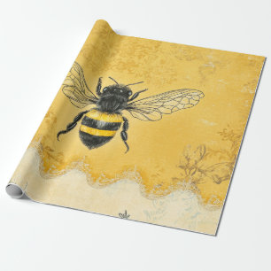Vintage Honey Bee Wildflower Garden (2) Wrapping Paper