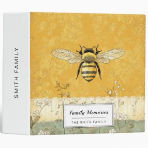 Vintage Honey Bee Wildflower Garden (3) 3 Ring Binder
