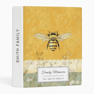Vintage Honey Bee Wildflower Garden (3) Mini Binder