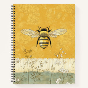 Vintage Honey Bee Wildflower Garden (3) Notebook