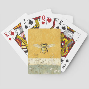 Vintage Honey Bee Wildflower Garden (3) Poker Cards