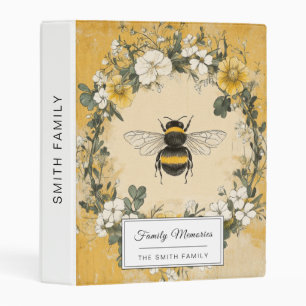 Vintage Honey Bee Wildflower Garden (4) Mini Binder