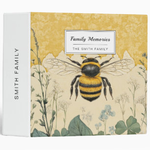 Vintage Honey Bee Wildflower Garden (5) 3 Ring Binder