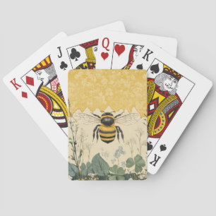 Vintage Honey Bee Wildflower Garden (5) Poker Cards