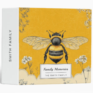 Vintage Honey Bee Wildflower Garden (6) 3 Ring Binder