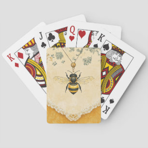 Vintage Honey Bee Wildflower Garden (7) Poker Cards