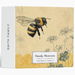 Vintage Honey Bee Wildflower Garden (8) 3 Ring Binder