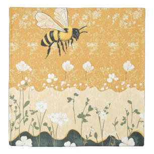 Vintage Honey Bee Wildflower Garden (9) Duvet Cover