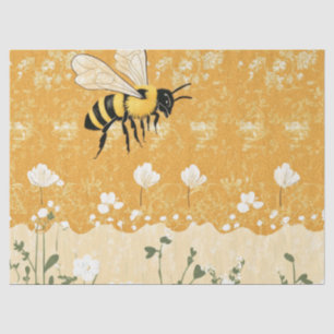 Vintage Honey Bee Wildflower Garden (9) Tissue Paper