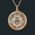 Vintage Honey Bee William Morris Inspired Floral Gold Plated Necklace<br><div class="desc">Elevate your style with this Vintage Honey Bee William Morris Inspired Floral Gold Plated Necklace. This exquisitely designed necklace features a vintage honey bee motif inspired by the artistic works of William Morris, adding a touch of elegance and nature-inspired charm to your jewelry collection. This gold-plated necklace is more than...</div>