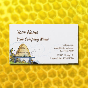 Vintage Honey Bees and Hive Custom Business Card